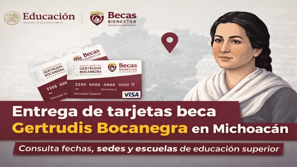 Entrega de tarjetas Beca Gertrudis Bocanegra en Michoacán